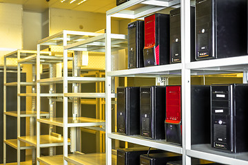 Image showing Modern computer cases in a data center