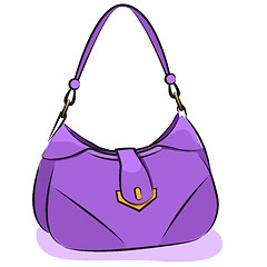 Image showing Vector. Women's purple handbag