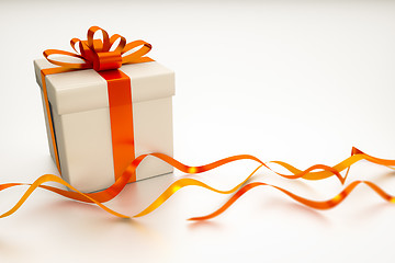 Image showing gift box with red ribbon