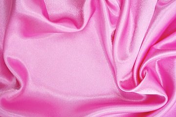 Image showing Smooth elegant pink silk as background 