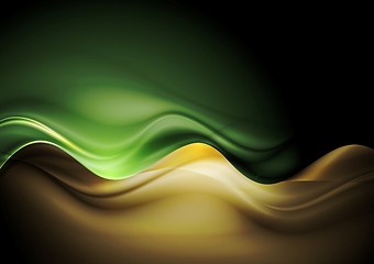 Image showing Dark orange and green waves template