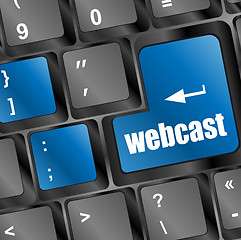 Image showing keyboard with blue webcast button
