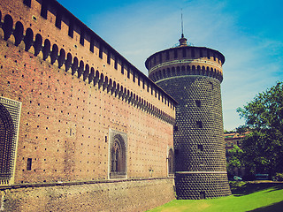 Image showing Retro look Castello Sforzesco, Milan
