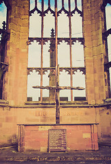 Image showing Retro look Coventry Cathedral ruins