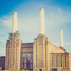 Image showing Vintage look Battersea Powerstation London