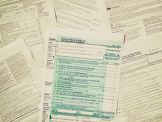 Image showing Retro look Tax forms