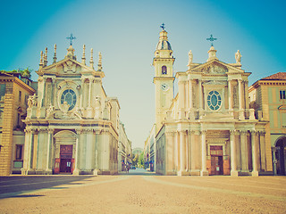 Image showing Retro look Santa Cristina and San Carlo church