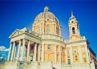 Image showing Retro look Basilica di Superga, Turin