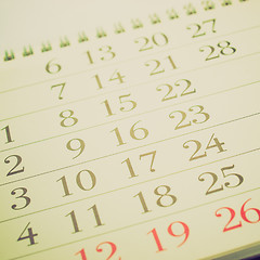 Image showing Retro look Calendar picture