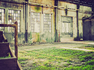 Image showing Retro look Abandoned factory