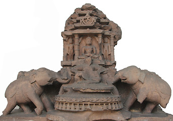 Image showing Jina attended by elephants