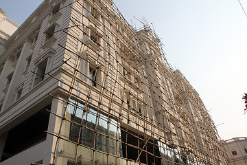 Image showing Bamboo scaffolding, Kolkata, India
