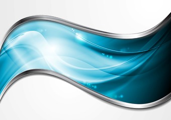 Image showing Colourful blue vector waves