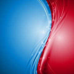 Image showing Blue and red abstract vector waves design