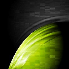 Image showing Green and black contrast technology backdrop