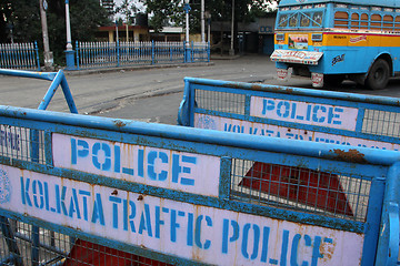 Image showing Barriers at the street, Kolkata