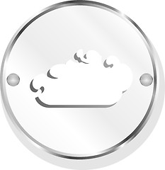 Image showing brushed metal cloud round button