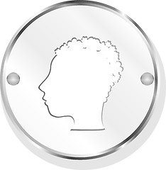 Image showing Glossy Metallic Style Person icon
