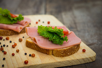 Image showing Ham Sandwiches