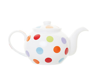 Image showing Polka Dot Teapot with Clipping Path