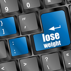 Image showing Lose weight on blue keyboard key button