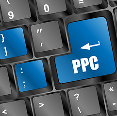 Image showing PPC (Pay Per Click) Concept. Button on Modern Computer Keyboard