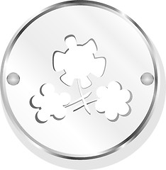 Image showing Flower Icon on Metal Internet Button