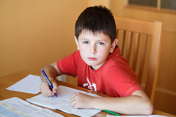 Image showing boy doing school homework