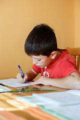 Image showing boy doing school homework