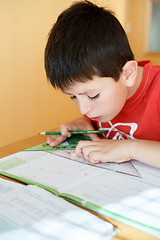 Image showing boy doing school homework