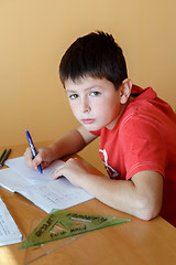 Image showing boy doing school homework