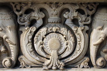 Image showing Stone carvings in Hindu temple Birla Mandir in Kolkata