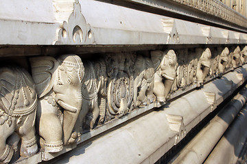 Image showing Stone carvings in Hindu temple Birla Mandir in Kolkata