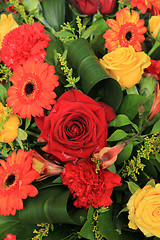 Image showing Red, yellow and orange wedding decorations