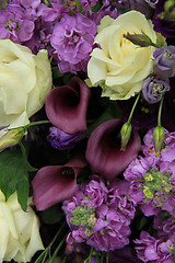 Image showing Purple and white bridal arrangement