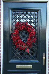 Image showing Christmas wreath on a door