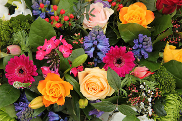 Image showing Flower arrangement in bright colors