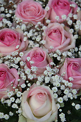 Image showing pink roses in bridal arrangement