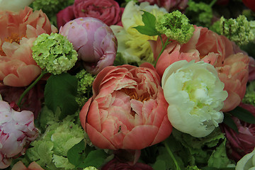 Image showing Peonies in a wedding arrangement