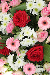 Image showing Wedding arrangement in pink and white