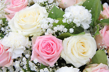 Image showing Bridal flower arrangement in pink and white