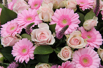 Image showing Bridal flower arrangement in pink
