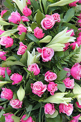 Image showing Bridal roses and lillies
