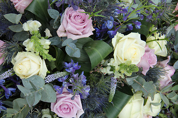 Image showing Wedding arrangement in purple and blue