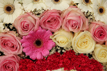 Image showing Wedding arrangement in pink and white