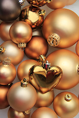 Image showing Golden Christmas decorations