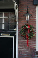 Image showing Frontdoor with christmas decorations
