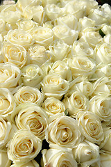 Image showing Group of white roses in floral wedding decorations