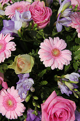 Image showing Bridal flowers in pink and lilaq