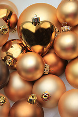 Image showing christmas ornaments: 50 shades of gold